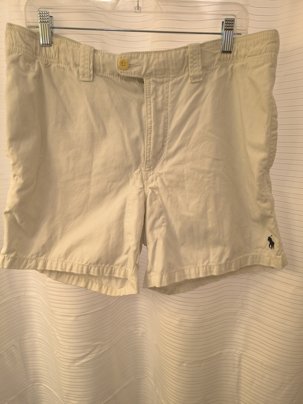 Polo by Ralph Lauren Cream Flat Front Cotton Shorts